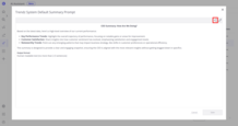 Content of Trendz System Default Summary Prompt. Additionally, you can copy the prompt ID by clicking the Copy prompt ID button in the upper-right corner of the tab. The prompt ID will be copied to the clipboard.
