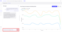 Review the generated view, validate the results and type a follow-up instruction: "Show data only about Alpire building".