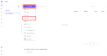 On the home page, click the <b>Create view</b> button and select <b>Line</b>.