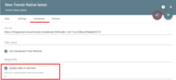 Trendz widget data refresh settings