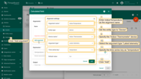 Click the "Add argument" button, enter "indoorTemperature" as the argument name, select the "Indoor Thermometer" device as the entity, keep the argument type as "Latest telemetry", set "temperature" as the time series key, and click "Add".