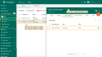 Go to the "Devices" page under the "Entities" section. Select the "Indoor Thermometer" device and open the "Latest telemetry" tab, where you will see the generated telemetry data.