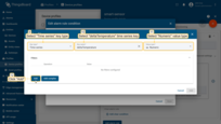 Select the "Time series" as key type, and set the "deltaTemperature" as the key name. Change "Value type" to "Numeric". Click the "Add" button in the "Filters" section.
