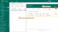 Navigate to the "Alarms" tab, where you should see the newly created alarm. This confirms that all our configurations are correct.