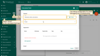 The calculated field configuration window will open. Enter a descriptive title for the calculated field. Select "Script" as the type of calculated field. This allows you to perform complex calculations using the TBEL scripting language.