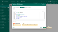 Turn off the "Enable data export" option, and click "Add" to confirm editing widget.