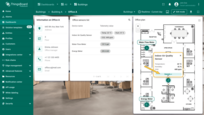 Click any marker on the "Office plan" widget to open a tooltip. Each device's tooltip includes a line button to access the details of the selected device. Click on this line.