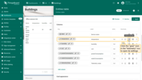 Now we need to hide the unnecessary columns such as "temperature", "humidity", "co2", "powerConsumption", and "waterConsumption". Click the "gear" icon next to the "temperature" to open its settings;