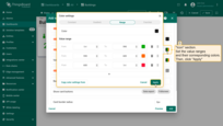 Scroll down to the "Icon" section. Set the value ranges and their corresponding colors. Then, click "Apply";