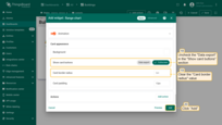 Uncheck the "Data export" box in the "Show card buttons" section, and remove the value for the "Card border radius". Click "Add" to complete adding the range chart widget;