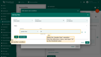 Select the "greater than" operation from drop-down menu, and input <b>24</b> as the threshold value. Click "Add" again to add another rule;