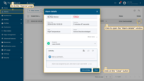 Click on the "Clear" button in the alarms details window.