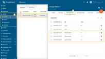 On the Energy Meter 1 device, the aggregated values are stored as telemetry (time series) keys:<br>- powerHourlyAvg— hourly average power usage<br>- powerHourlyMax —hourly peak power usage<br>- energyHourlySum — hourly energy consumption