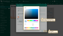 In the Color pop-up, choose the needed color and wished transparency. Then, click "Save" to apply changes;