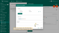 Step 3. Edit the alarm condition. Go to the dynamic value of the alarm delay by pressing the "Switch to dynamic value" button;