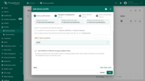 Go to the "Device profiles" page in the "Profiles" section. Click the "+" icon in the upper-right corner and select "Create new device profile" from the dropdown menu.