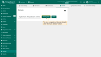 To view a registered domain details click "Domain details" button on the "Domain" tab;