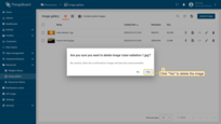 Confirm deleting the image in the dialog box
