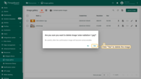 Confirm deleting the image in the dialog box