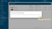 Confirm deleting images in the dialog box