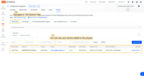 Navigate to the "All Devices" tab. You can see your device added to the project