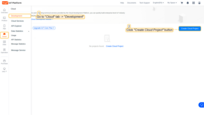 Go to the "Cloud" tab -> "Development". Click the "Create Cloud Project" button