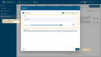 The trigger filter allows you to filter entities by type and setup threshold. Click "Add";