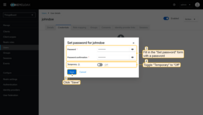 Fill in the "Set password" form with a password. Toggle "Temporary" to "Off" so that the user does not need to update this password at the first login. Click "Save";