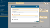 Navigate to the "Domains" tab, and click "plus" icon. Enter your domain name or IP address of your ThingsBoard instance. Specify "Keycloak" as the OAuth 2.0 client. Click "Add" again to confirm the addition of the domain;