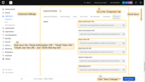 In the "Advanced Settings" section you will be able to find all the required URLs (endpoints) for OAuth 2.0 configuration. Click "Save Changes" button.