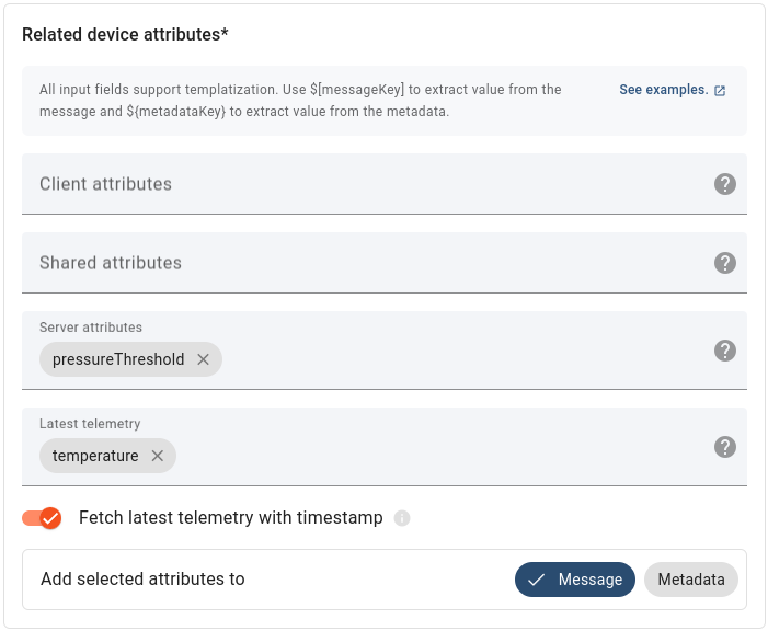 Configuration: Related device attributes example image