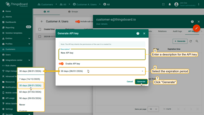 Enter a <b>description</b> for the API key, select the expiration period, and click <b>Generate</b>.