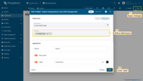 Specify the data key(s) in the "Data key" field. In our example is the "temperature" data key. Then, click "Add";