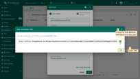 If you selected the option "Show activation link", copy the link address and send it to the user. Click "OK";