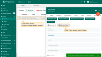 To copy the device credentials, click on the “Copy Access Token” or “Copy MQTT Credentials” button (depending on your choice of device credentials type).