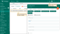 Clicking the device row to open its details, then click the "pencil" icon in the upper right corner of the dialog;