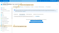 Under the "Manage" section select the "App registrations" page, and click the "New registration" button;