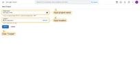Input “Project name” and “Location”. Then click “Create”. New project is created.