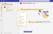 Sign in to Microsoft Teams and navigate to the "Teams" tab, then click on the three dots next to your channel name. In the drop-down menu click on the "Connectors" item;