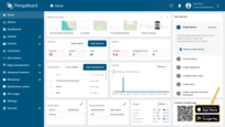 Clicking the "App Store" or "Google Play" button in the "Connect mobile app" widget, you will be redirected to the ThingsBoard app page in the respective app store for further downloading to your device.