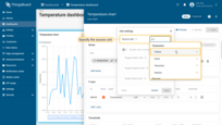 Specify the <b>source unit</b> — the unit of the incoming telemetry value received from the server to ensure correct conversion to the target unit.