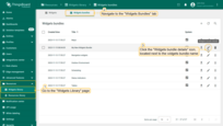 Click a "Pencil" icon in the widgets bundle row to open widgets bundle details;