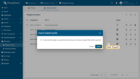In the pop-up window, optionally check the "Include bundle widget types in exported data", then click "Export". The widgets bundle configuration file will be saved in JSON format on your computer.