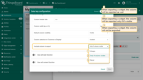 The "Include column in export" function allows you to choose under what conditions a widget can be exported with a specific data key column. There are three options: always, only if column visible (you can change the visibility in default column visibility), and never.