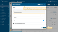 Use the <b>${entityName}</b> variable in the key label, which automatically inserts the system name of the entity. This helps clearly identify the object, especially when its technical name or unique identifier is important.